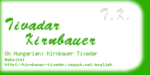 tivadar kirnbauer business card